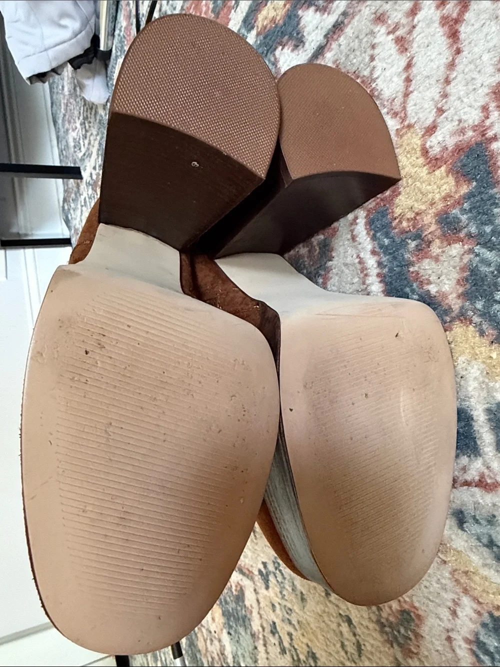 Sam Edelman Platform Suede Ankle Boots in Cognac Brown - Women